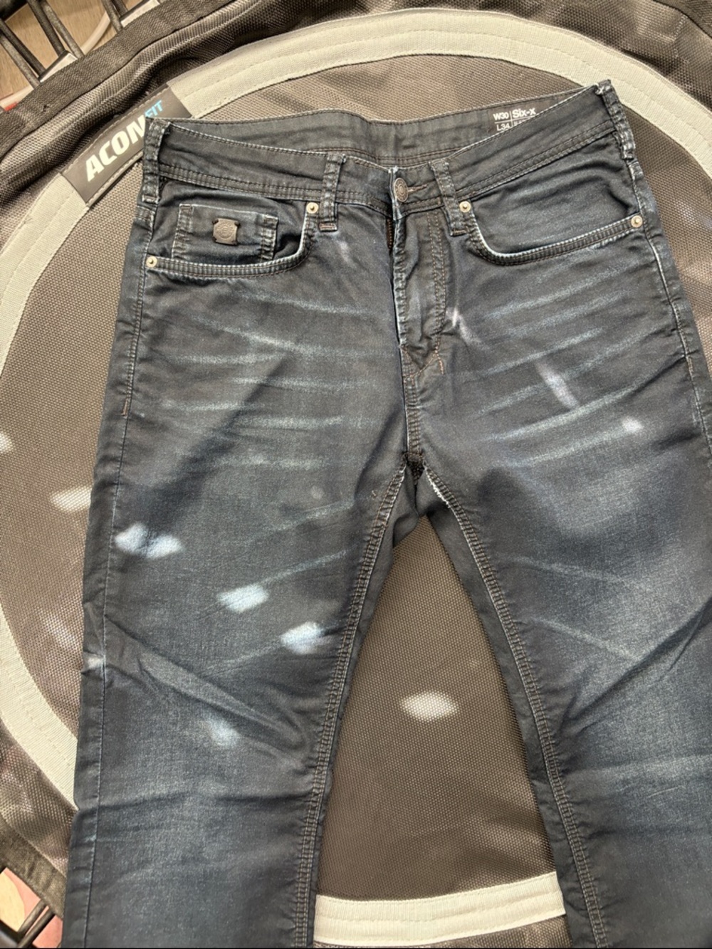 Buffalo David Bitton Men's Washed Black Straight Jeans